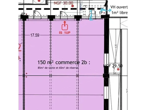 Local commercial 150 m² 