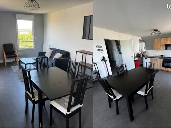 Appartement T3 meublé 68m2 (grand balcon) avec garage fermé 