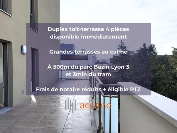Duplex toit-terrasse familial au calme 