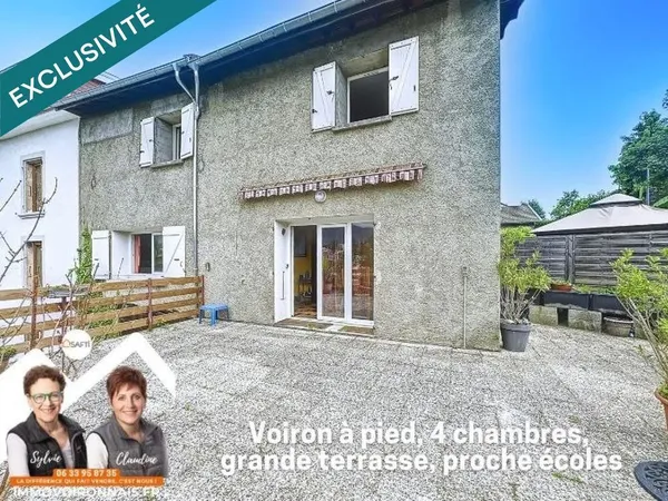 Rare, maison de ville sans vis à vis avec grande terrasse et garage, centre ville à pied 