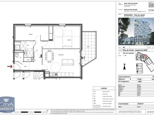 Appartement 3 pièces 69 m² 