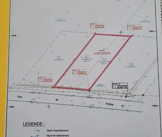 Terrain 1013 m² MARCOING 