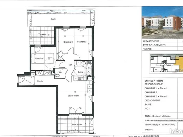 Appartement 4 pièces 76 m² 
