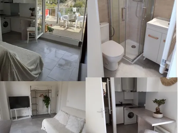 Petit studio grande terrasse parking privé couvert 