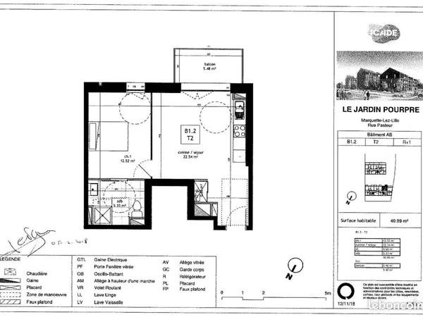 Appartement 2 pièces 40 m² 