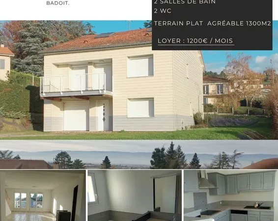 Maison à louer à Saint-Galmier - 132 m², 4 chambres, vue sur la Plaine du Forez 