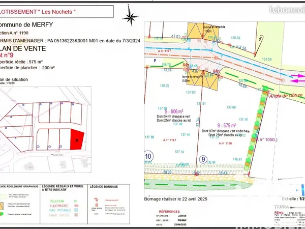 Terrain 573 m² Merfy 