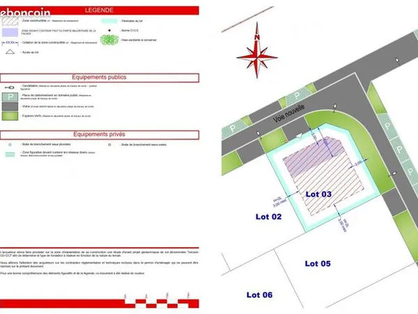 Terrain 412 m² 