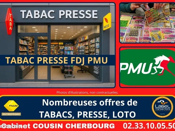 Fonds de commerce tabac, presse, PMU 70 m² 