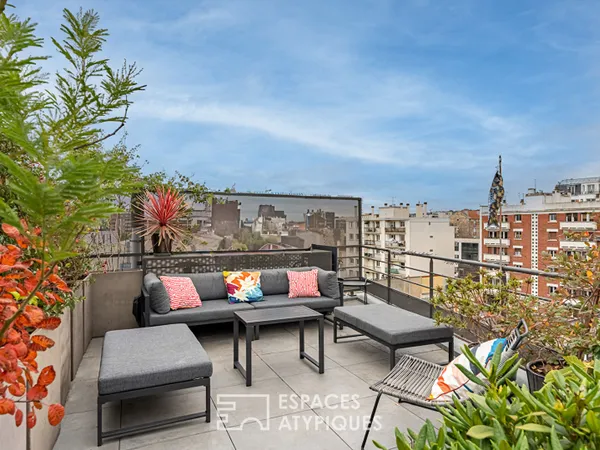 Triplex contemporain meublé avec toit-terrasse au coeur de Boulogne 
