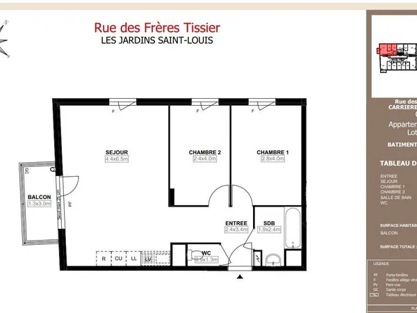 Appartement 3 pièces 60 m² 