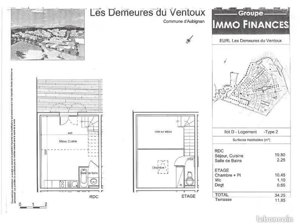 Appartement 2 pièces 34 m² 