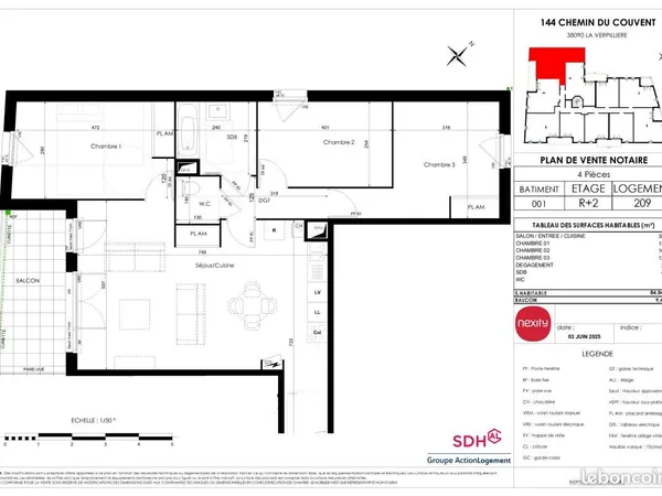Appartement 4 pièces 85 m² 