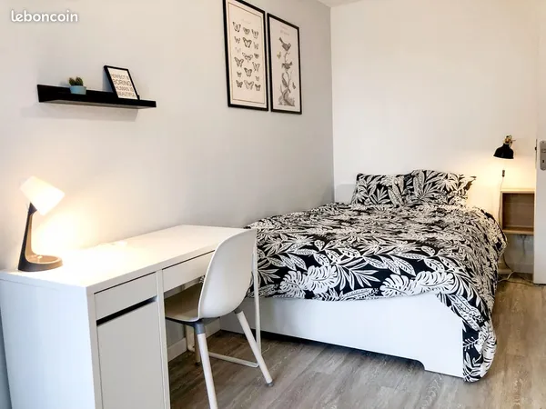Chambre tout équipée avec accès balcon ★ Proche Université et Centre-Ville 