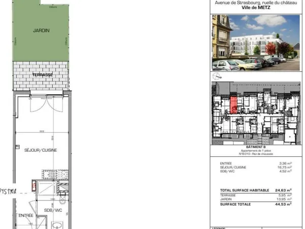 Appartement 1 pièce 25 m² 