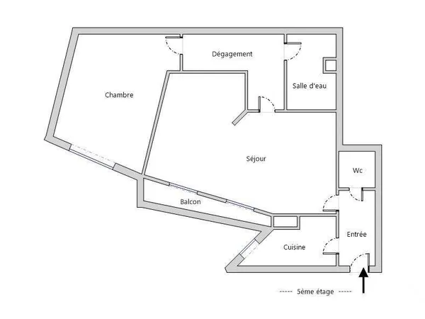 Appartement 3 pièces 48 m² 