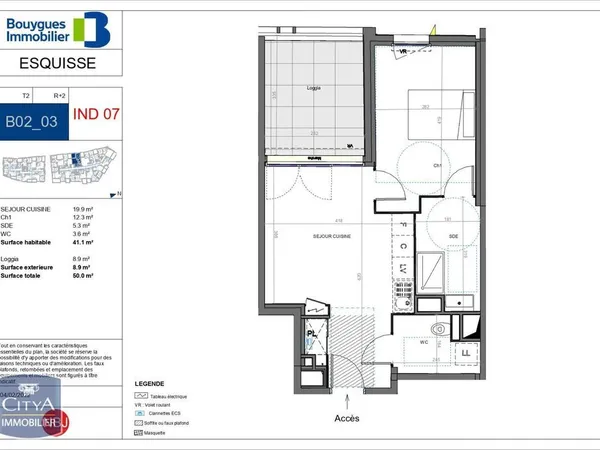 Appartement 2 pièces 41 m² 