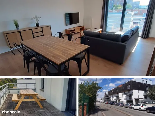 Colocation dans duplex Lille CHR - 4 Chambres tout inclus bail individuel 