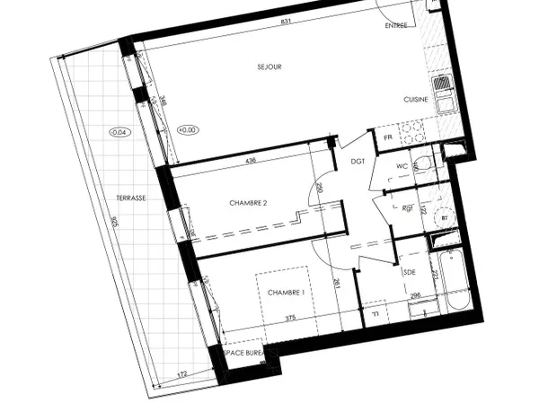 Appartement 3 pièces 64 m² 