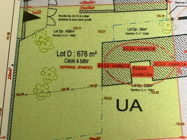 Terrain constructible et viabilisé 