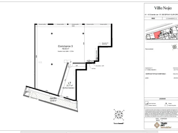 Local commercial 186 m² 