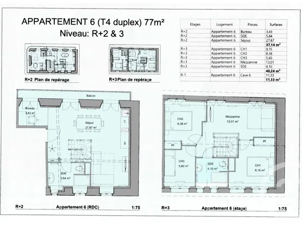 Appartement 4 pièces 77 m² 