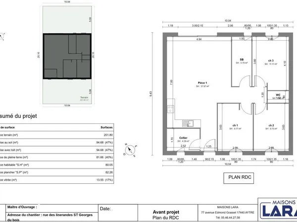 Projet de construction d'une maison 81 m² avec terrain à SAINT-GEORGES-DU-BOIS (17) 