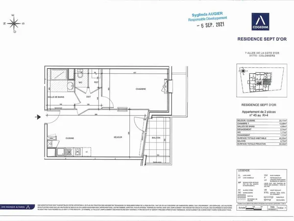 Appartement 2 pièces 45 m² 
