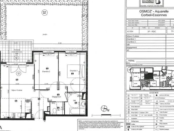Loue F3 54m² avec jardin privatif 