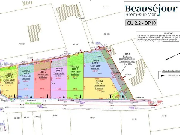 Terrain 420 m² Brem-sur-Mer 