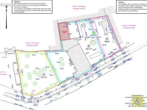 Terrain 168 m² REAU 
