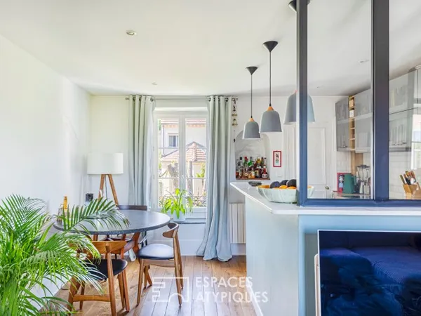 Cosy duplex en dernier étage avec vue sur Seine