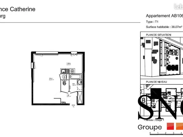 Appartement 1 pièce 38 m² 