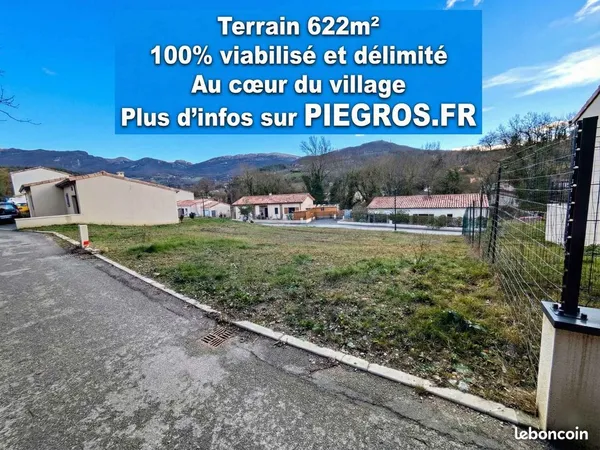 Terrain viabilisé 622m² 