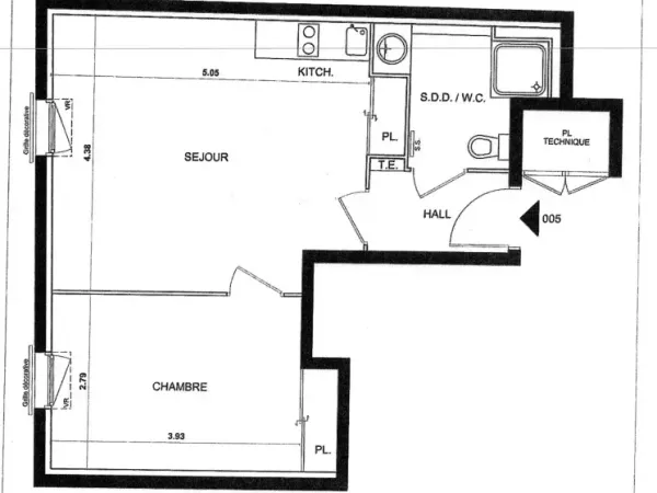 Appartement 2 pièces 41 m²