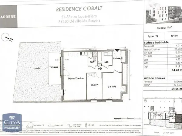 Appartement 3 pièces 65 m²