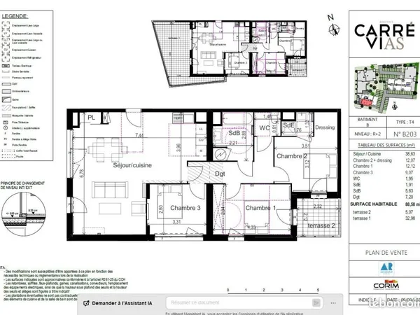 Appartement 4 pièces 88 m²