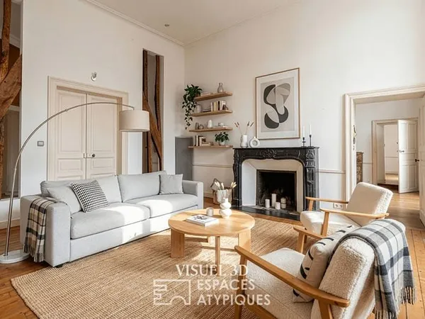 Appartement spacieux Nantes centre 2 chambres (126.66 m²) au 1er étage