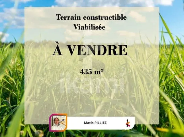 Terrain à bâtir viabilisé 435 m2 Salles
