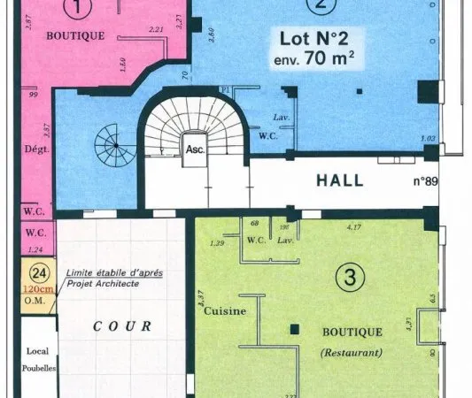Fonds de commerce 130 m²