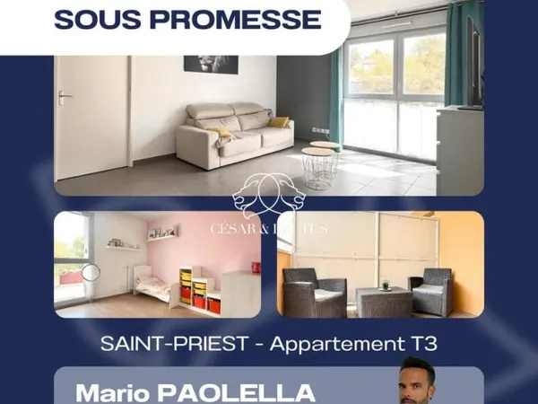 Exclusivité - ST PRIEST (La Fouillouse) - Appartement T3 (63 m2