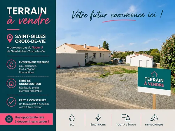 Terrain constructible SAINT GILLES CROIX DE VIE