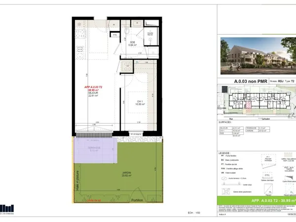 Appartement 2 pièces 39 m²