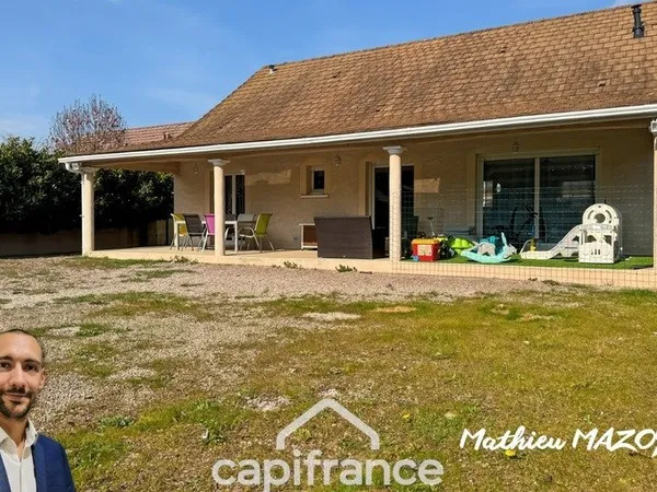 Maison plain-pied 2006 - 94 m² - Terrain 1092 m² - DPE C - Terrasse - Ouroux-sur-Saône