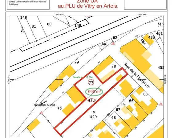 Terrain à bâtir-666m²- Vitry en Artois 62490