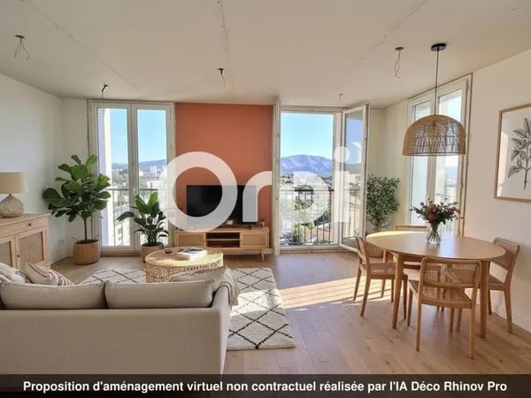 Appartement T3 68 m² lumineux avec vue mer, 2-3 chambres - Bois Lemaître 13012 Marseille