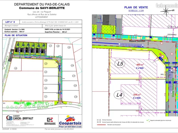 Lot libre de constructeur SAVY-BERLETTE 485m²