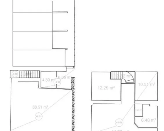 Appartement 70 m² + plateau 80 m² + 8 garages 100m²