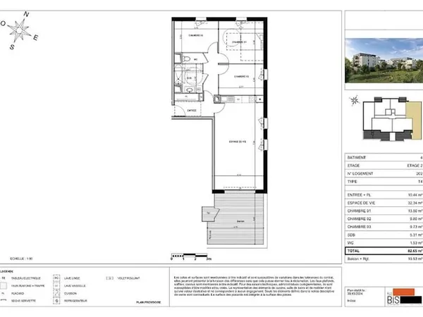 Appartement 4 pièces 83 m²