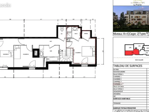 Colocation - Chambre avec salle de bain privative et dressing - Duplex neuf avec terrasse panoramiqu